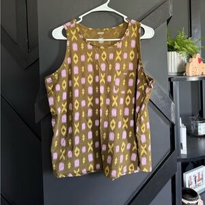 Sonoma Green & Purple Tank Top Size Large